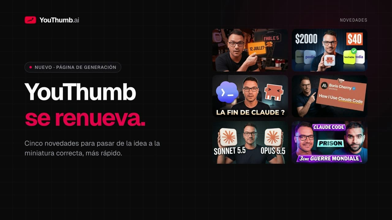 Novedades de YouThumb: una página de generación rediseñada