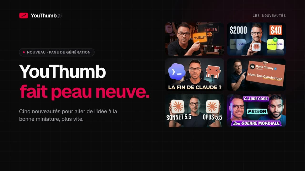 Les nouveautés de YouThumb : une page de génération repensée
